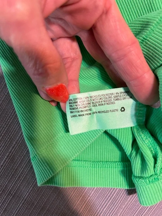 Universal Thread Bright Green Ribbed Tank - Picture 7 of 10